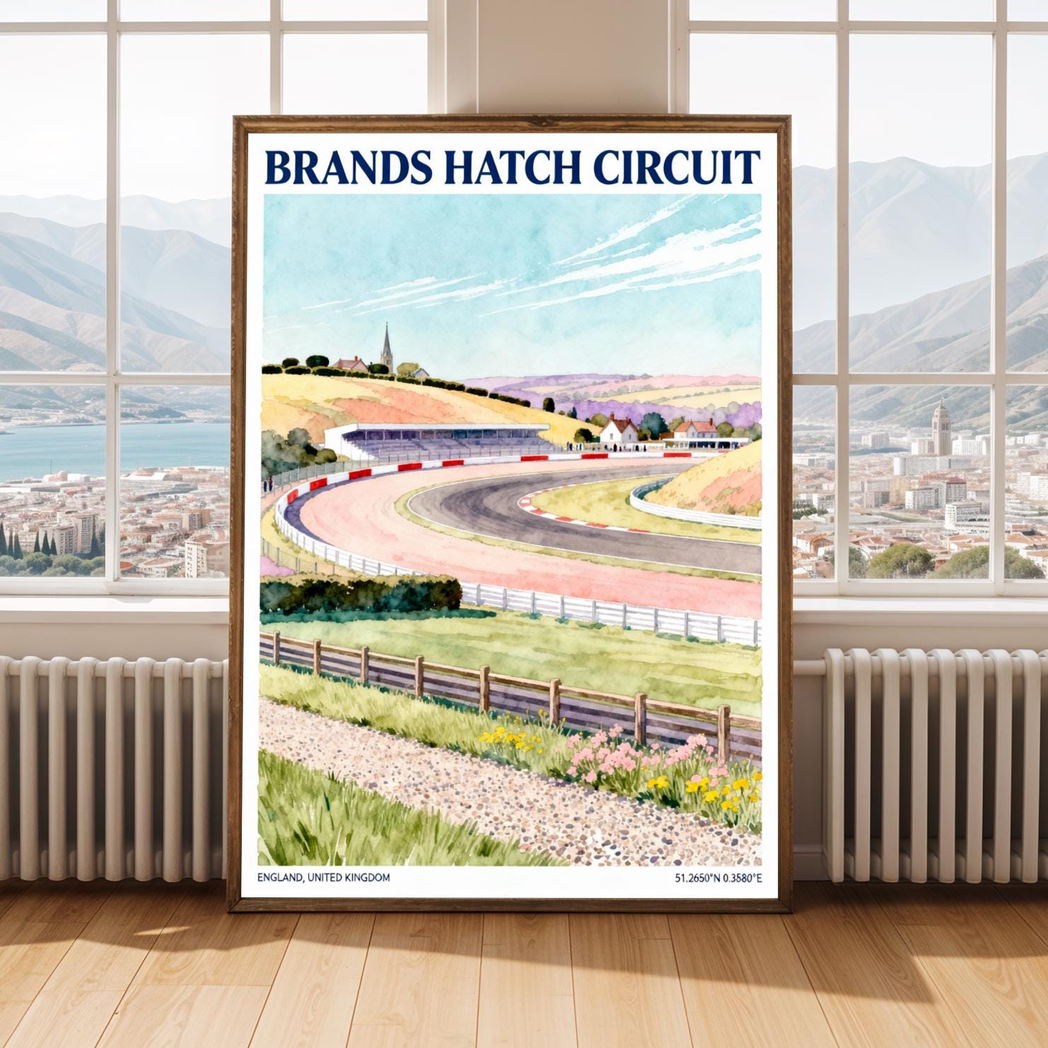 Brands Hatch Circuit Watercolor Art Print – British Travel Poster