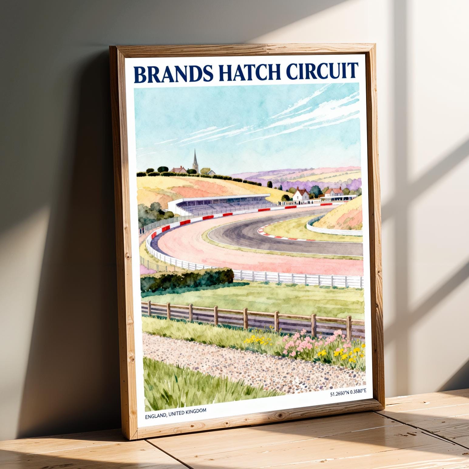 Brands Hatch Circuit Watercolor Art Print – British Travel Poster