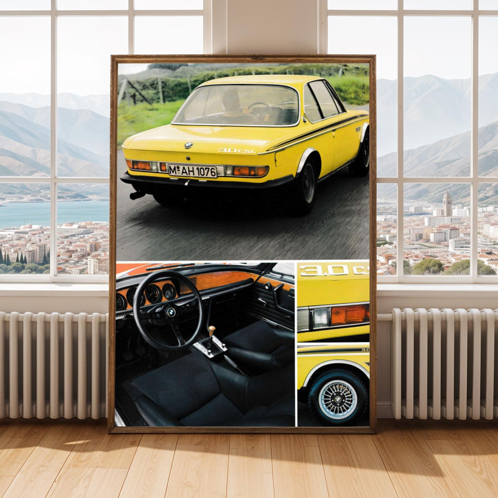 BMW 3.0 CSL Poster | Retro Racing Car Print