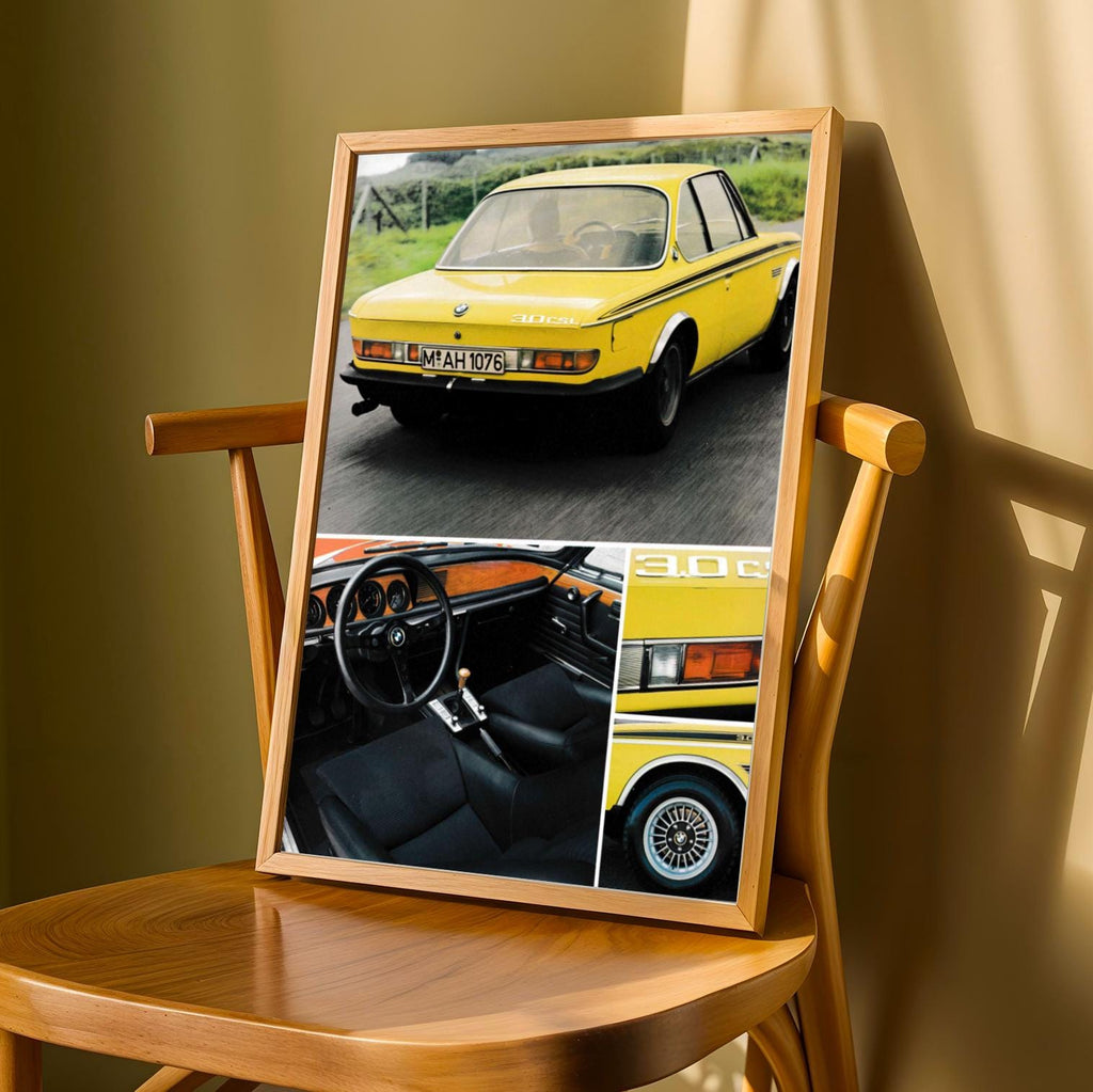 BMW 3.0 CSL Poster | Retro Racing Car Print