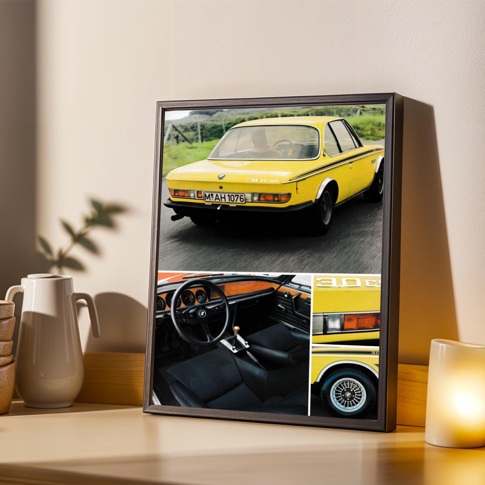 BMW 3.0 CSL Poster | Retro Racing Car Print