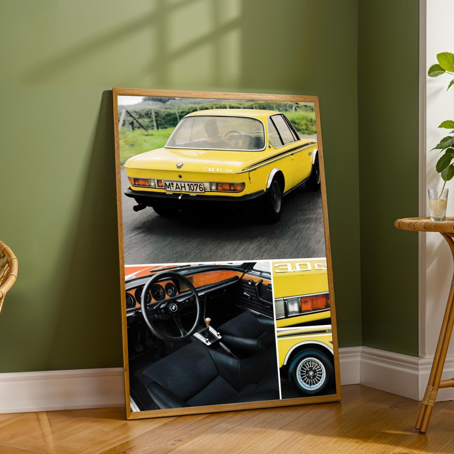 BMW 3.0 CSL Poster | Retro Racing Car Print