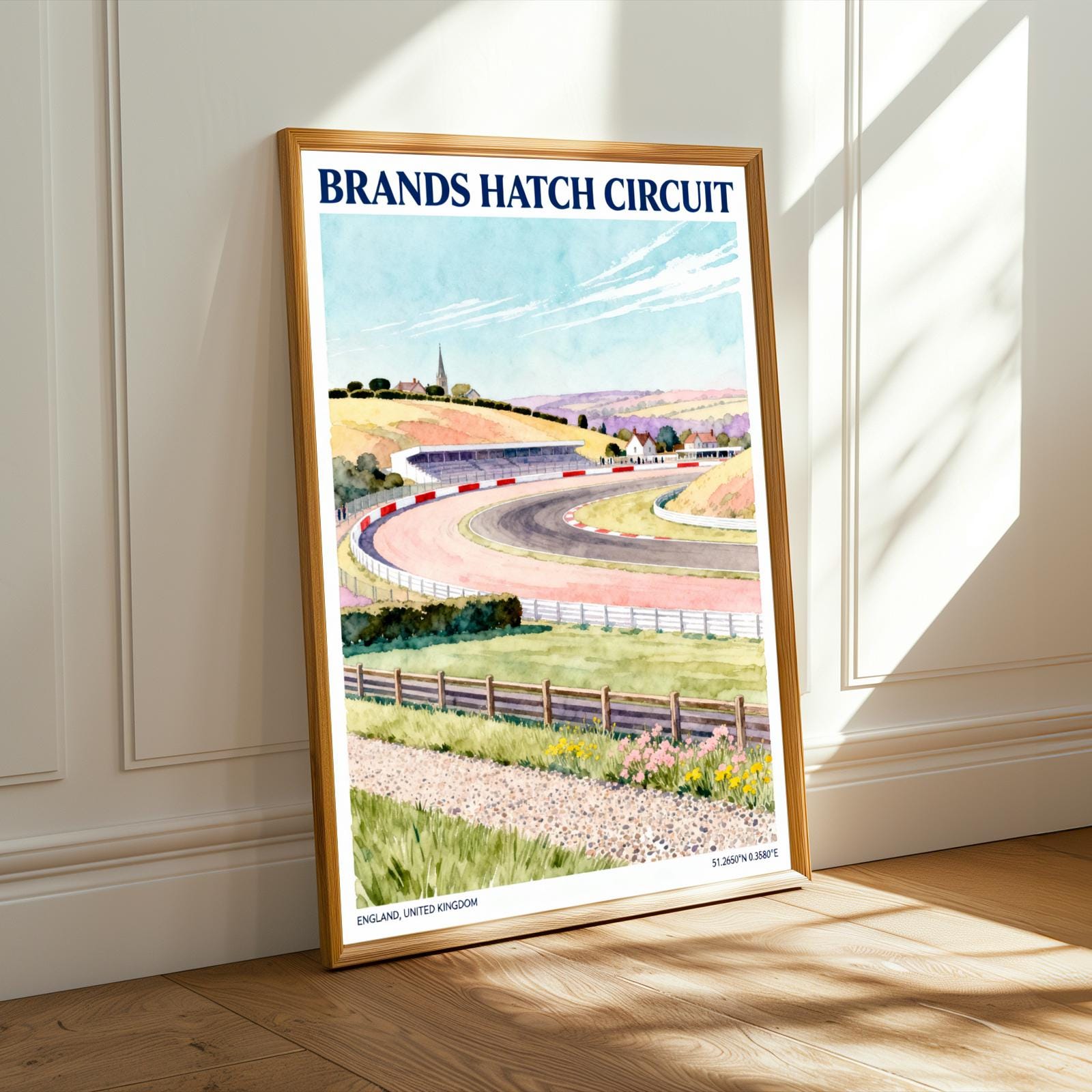 Brands Hatch Circuit Watercolor Art Print – British Travel Poster