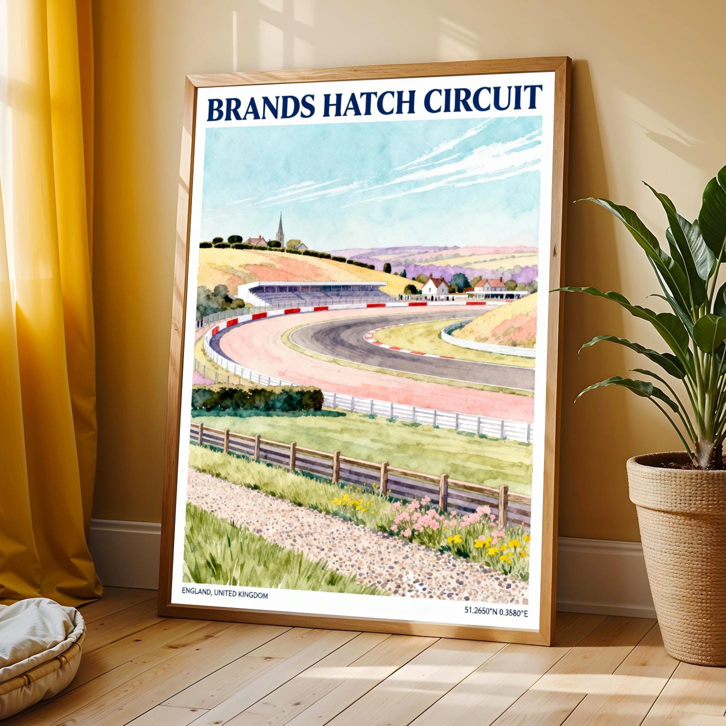 Brands Hatch Circuit Watercolor Art Print – British Travel Poster