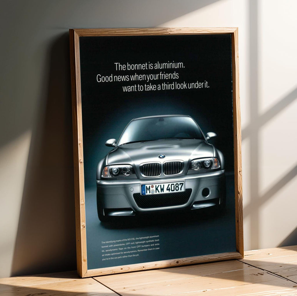 BMW Front Grille Art Print, Silver Automotive Poster