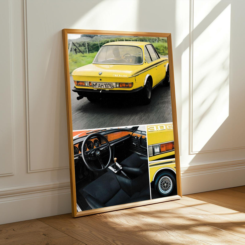 BMW 3.0 CSL Poster | Retro Racing Car Print