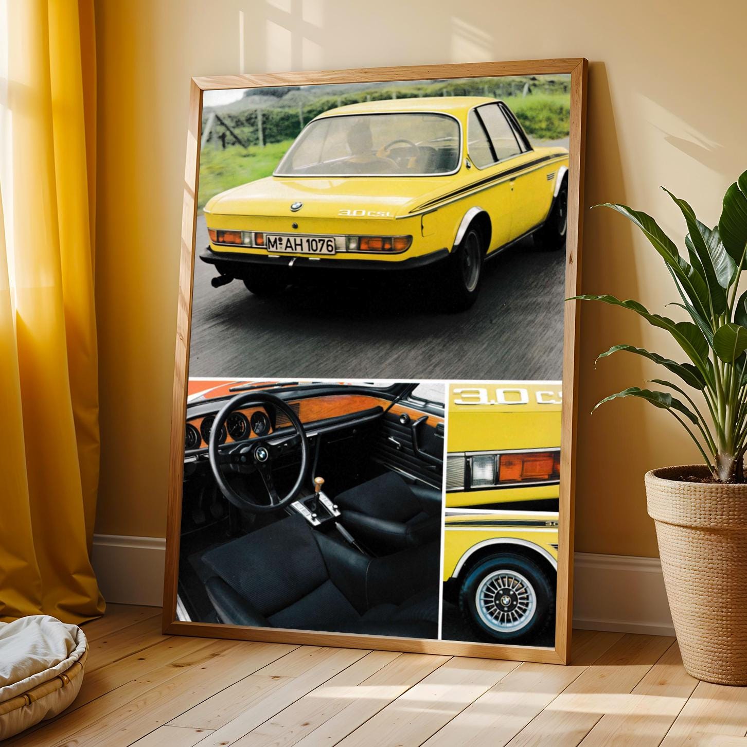 BMW 3.0 CSL Poster | Retro Racing Car Print