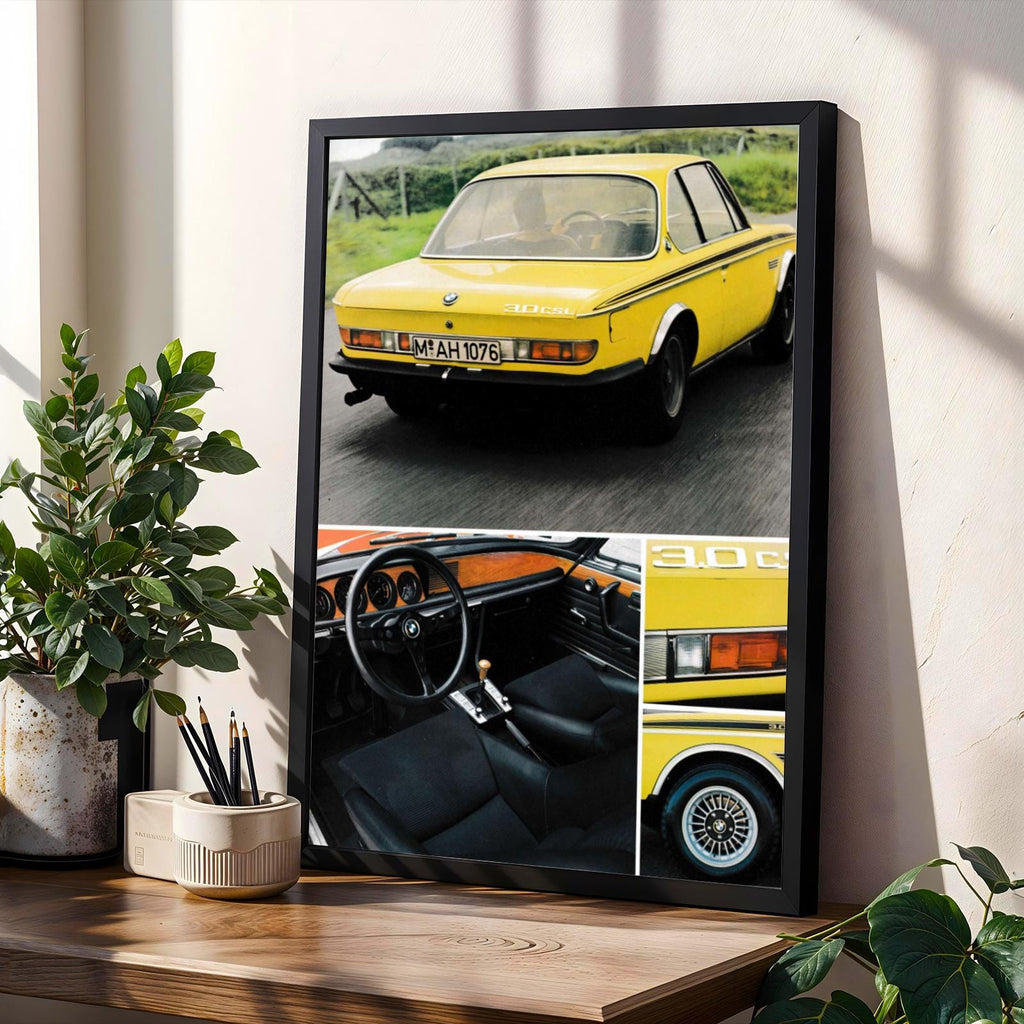 BMW 3.0 CSL Poster | Retro Racing Car Print
