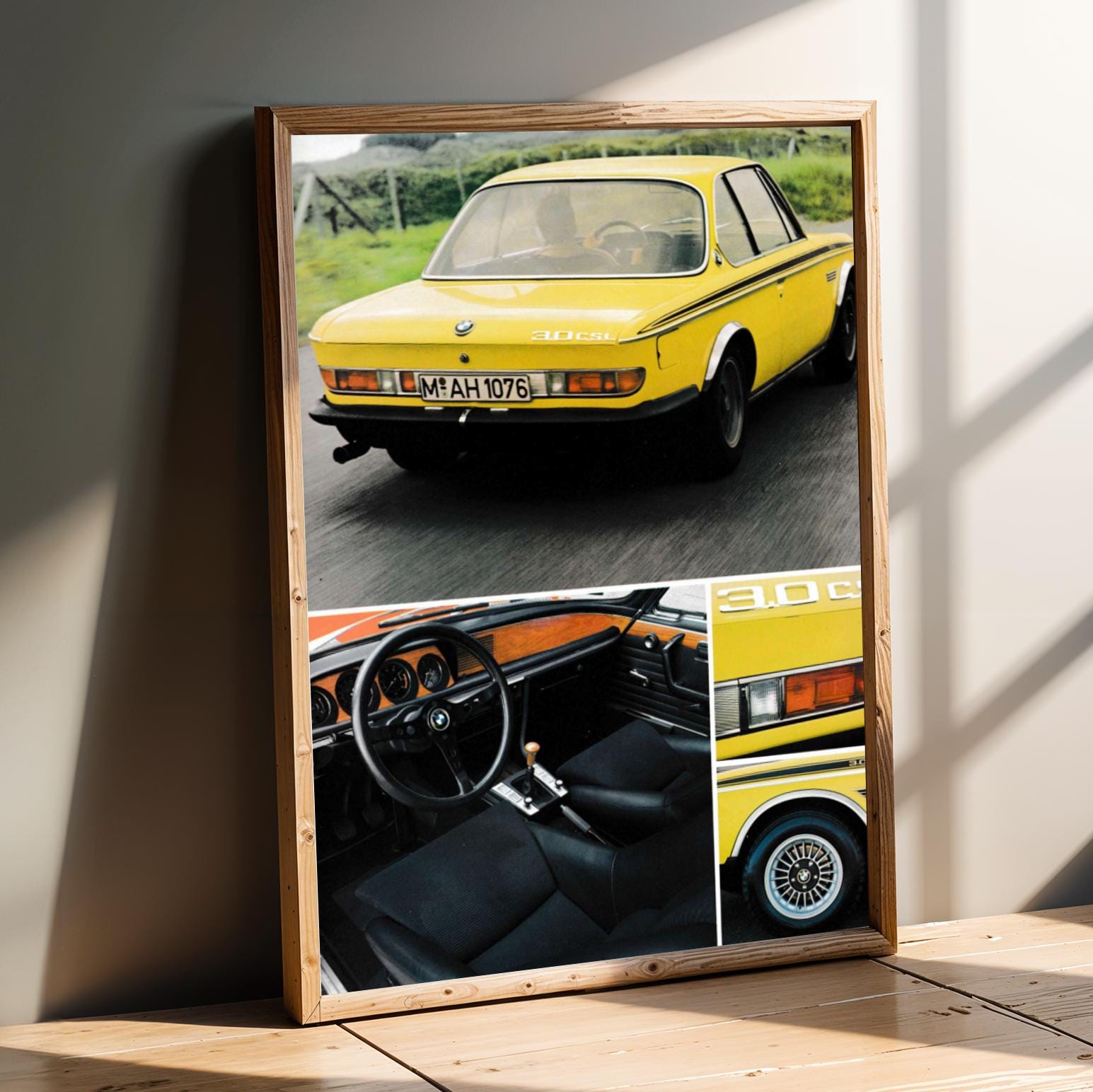 BMW 3.0 CSL Poster | Retro Racing Car Print