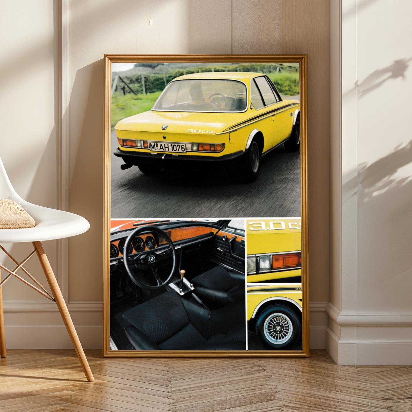 BMW 3.0 CSL Poster | Retro Racing Car Print