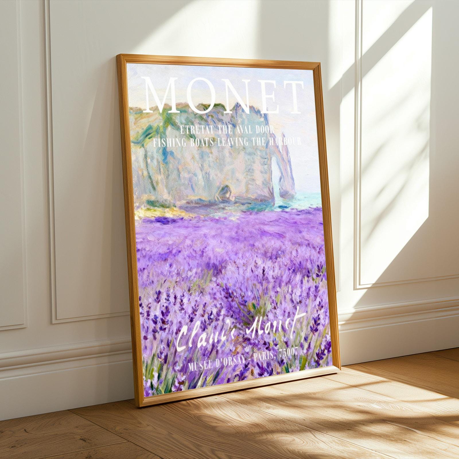 Lavender Field Art Print – Impressionist Style, Purple Lavender and Cream Sky
