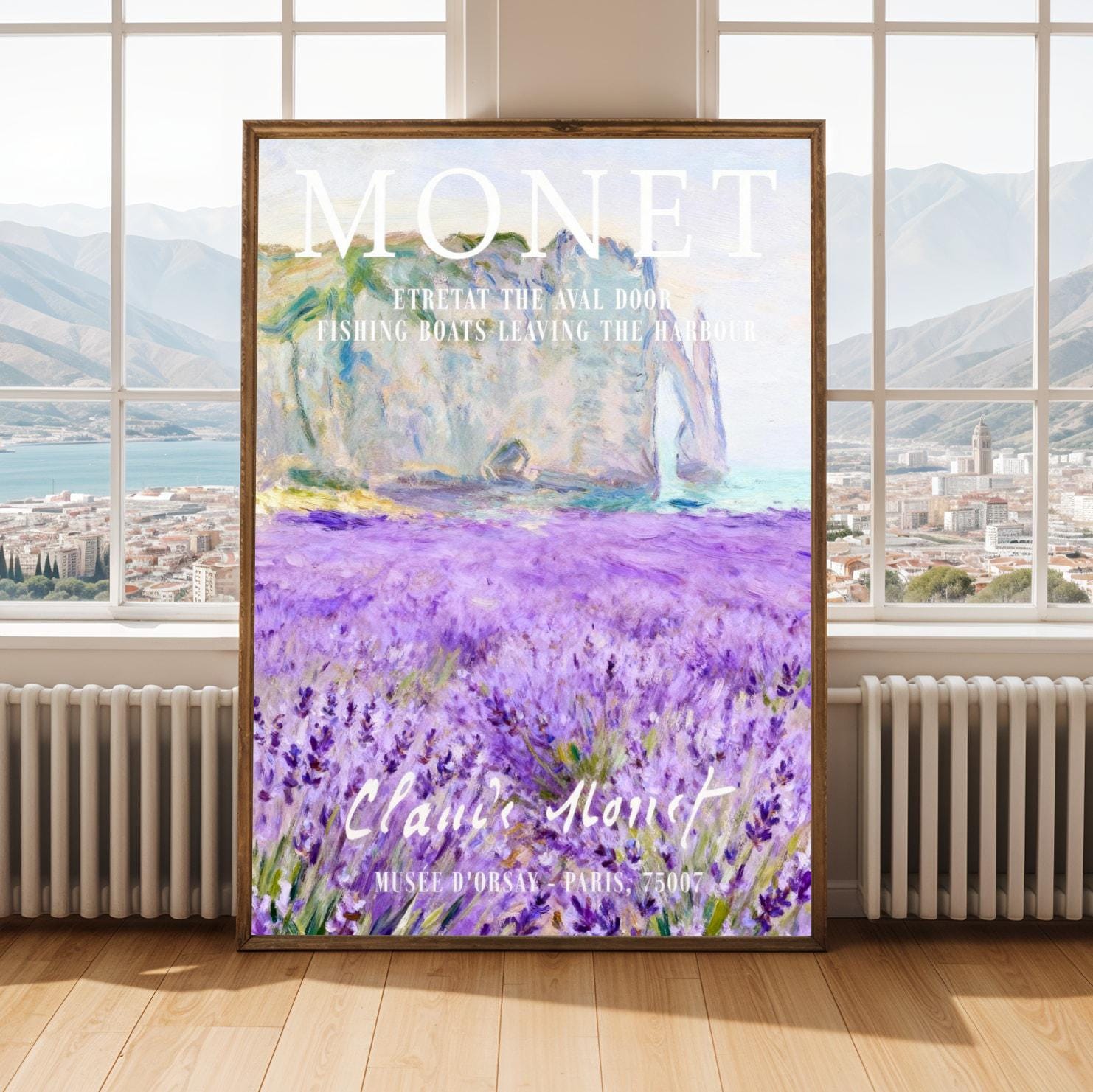 Lavender Field Art Print – Impressionist Style, Purple Lavender and Cream Sky