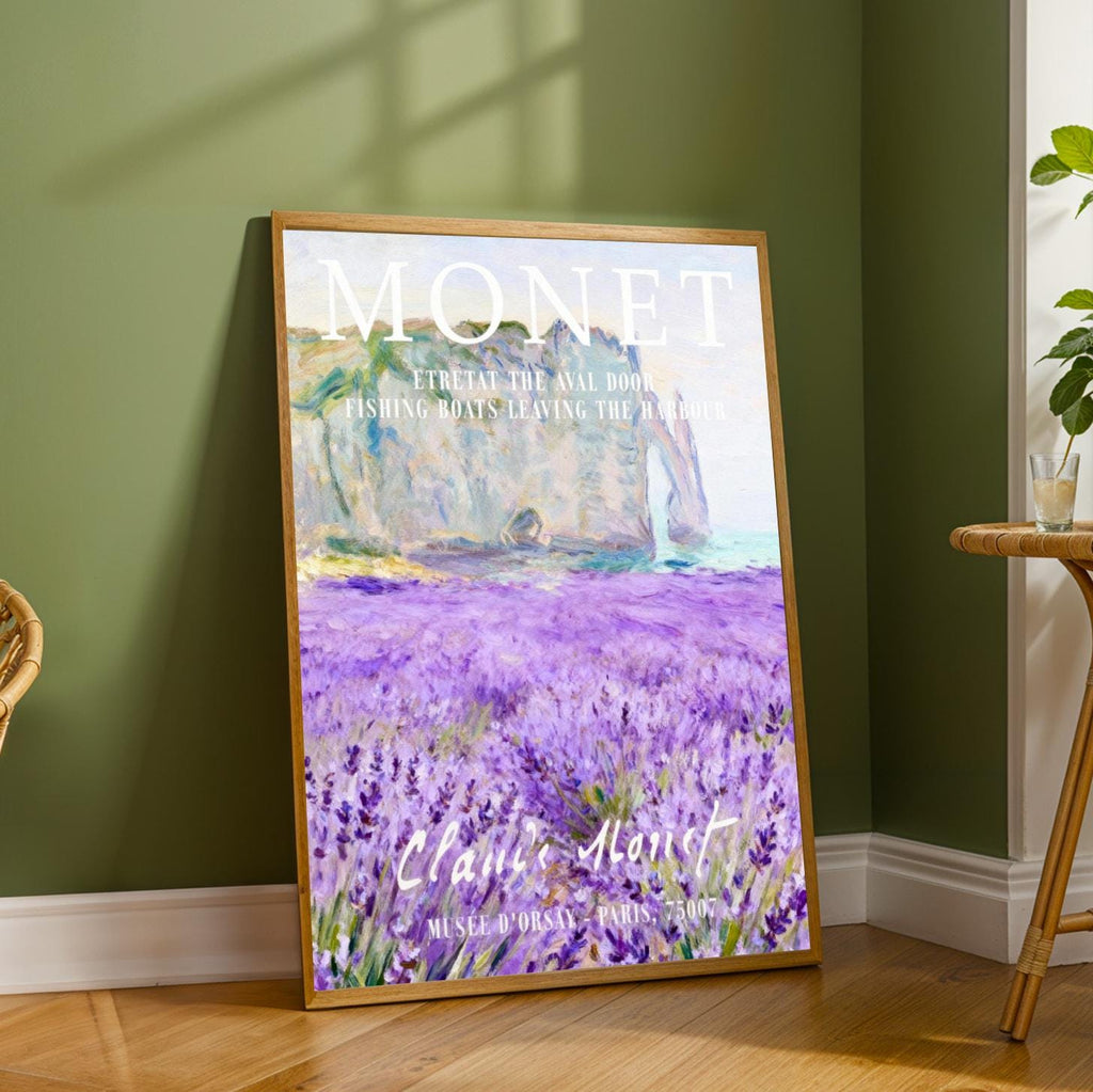 Lavender Field Art Print – Impressionist Style, Purple Lavender and Cream Sky